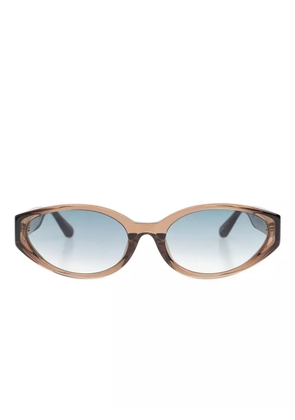 Linda Farrow oval-frame sunglasses - Brown