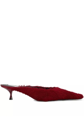 Victoria Beckham 45mm Sloan pointed-toe fringed mules - Red