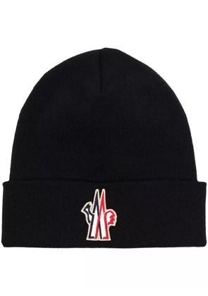Moncler Grenoble logo-patch beanie hat - Black