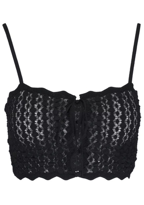 Saint Laurent knitted crop top - Black