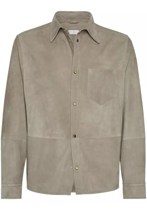 Brunello Cucinelli suede shirt - Neutrals