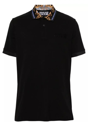 Versace Jeans Couture logo-embroidered cotton polo shirt - Black