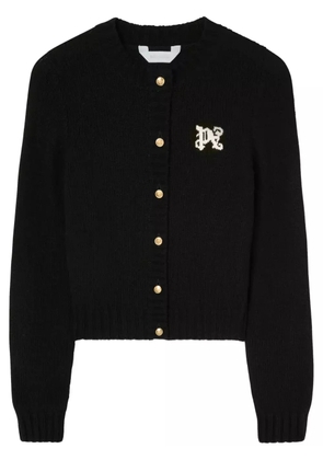 Palm Angels PA Monogram-intarsia cardigan - Black