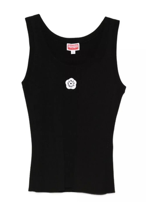 Kenzo 'Boke Flower 2.0' embroidered ribbed top - Black