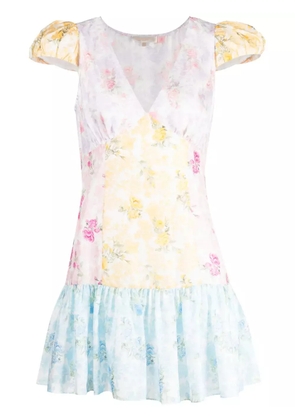 LoveShackFancy Russ patchwork floral-print minidress - Multicolour