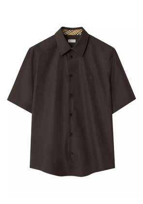 Burberry embroidered cotton shirt - Brown