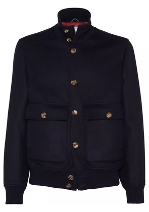 Brunello Cucinelli high-neck wool jacket - Blue