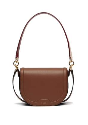 Bally logo-stamp leather shoulder bag - Brown
