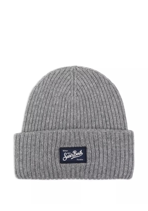 MC2 Saint Barth logo-appliqué ribbed beanie - Grey