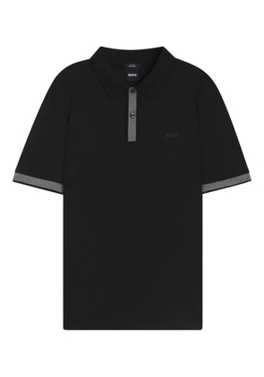 BOSS contrast-trims polo shirt - Black