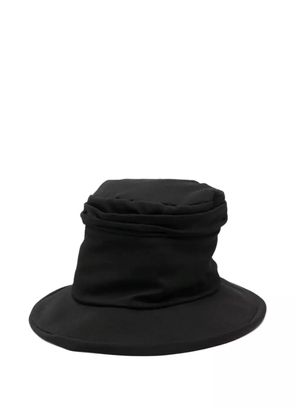 Yohji Yamamoto ruched-detail hat - Black