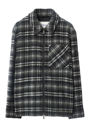 Burberry check wool overshirt - Black