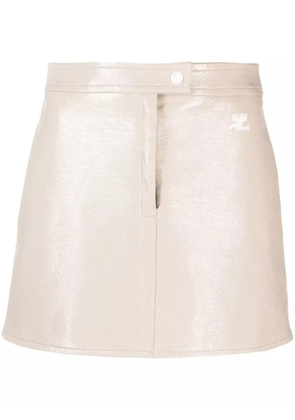 Courrèges vinyl mini skirt - Neutrals