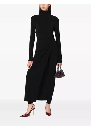 THE ANDAMANE open back draped dress - Black