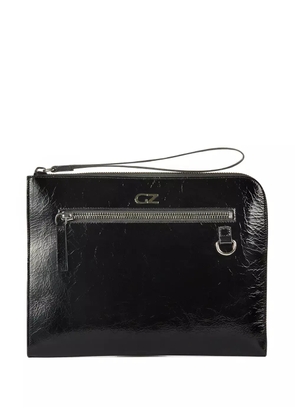 Giuseppe Zanotti logo zipped clutch bag - Black