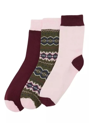Barbour logo-print socks (set of three) - Green