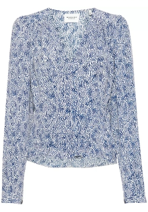 MARANT ÉTOILE Eddy abstract-print blouse - Blue