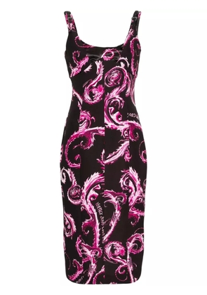 Versace Jeans Couture Chromo Couture-print midi dress - Black