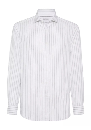 Brunello Cucinelli striped cotton shirt - White