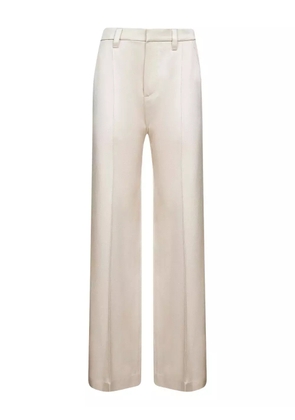 Brunello Cucinelli pressed-crease satin trousers - Neutrals