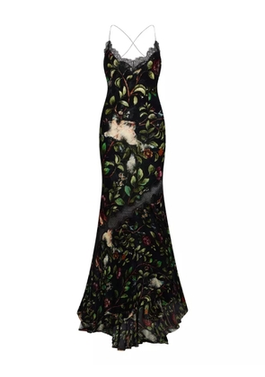 Roberto Cavalli floral-print gown - Black