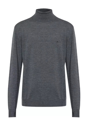 ETRO logo-embroidered turtleneck sweater - Grey