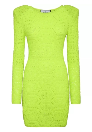 Philipp Plein monogram-intarsia mini dress - Green
