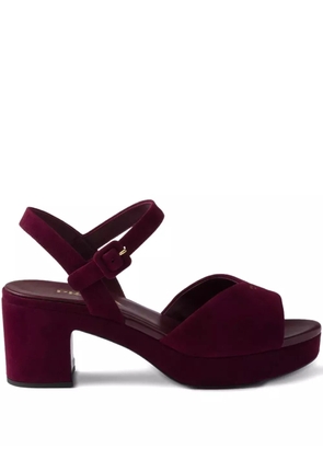 Prada 65mm buckle-strap platform sandals - Red