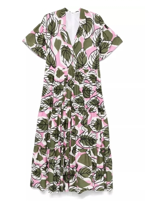 Talbot Runhof floral-print midi dress - White