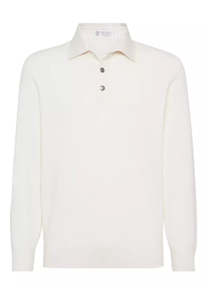 Brunello Cucinelli cashmere polo shirt - White
