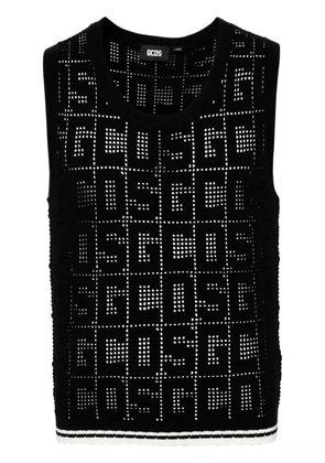 GCDS monogram-pattern sleeveless jumper - Black