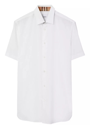 Burberry logo-embroidered cotton shirt - White