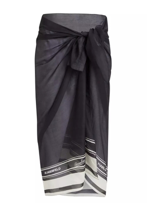 Karl Lagerfeld x Borsalino logo-trim pareo - Black