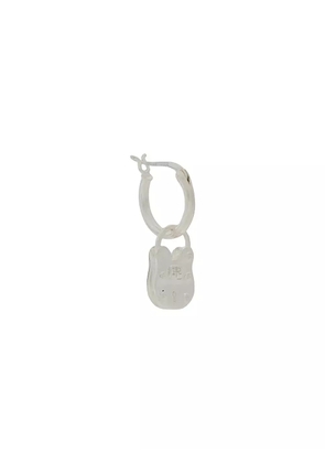 True Rocks single padlock hoop earring - Silver