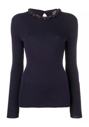 CHANEL Pre-Owned gemstone-embellished sweater - Purple