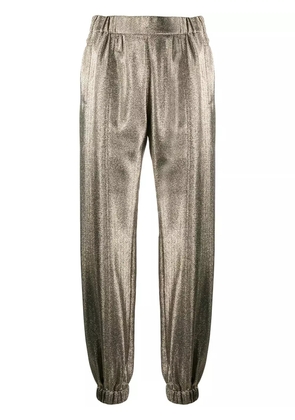 Saint Laurent metallic-effect tapered trousers - Gold