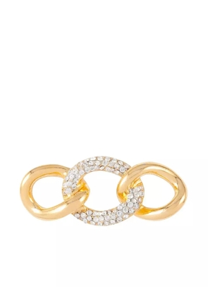 Christian Dior Pre-Owned 1970s pre-owned crystal-embellished chain-link brooch - Gold