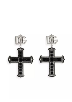 Dolce & Gabbana KIM DOLCE&GABBANA rhinestone-embellished cross earrings - Silver