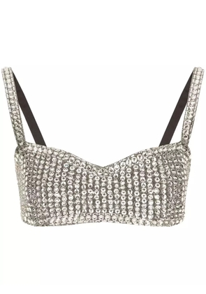 Dolce & Gabbana KIM DOLCE&GABBANA rhinestone-embellished crop top - Silver