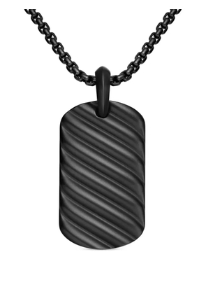 David Yurman Sculpted Cable tag (35mm) - Black