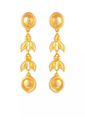 Susan Caplan Vintage 1980s Graduated Leaf drop earrings - Gold