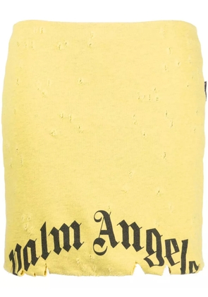 Palm Angels GD Destroyed miniskirt - Yellow
