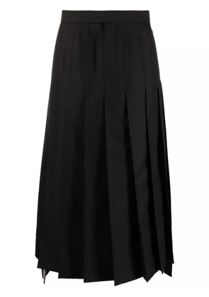 Thom Browne pleated wool maxi skirt - Black