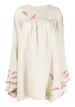 Natasha Zinko western linen wide dress - Neutrals