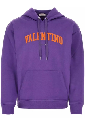 Valentino Garavani logo-print cotton hoodie - Purple