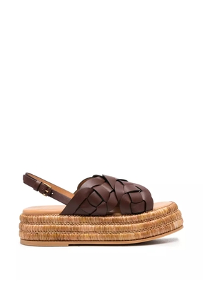 Tod's 60mm leather espadrilles - Brown