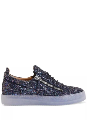 Giuseppe Zanotti sequin-embellished zip-details sneakers - Blue
