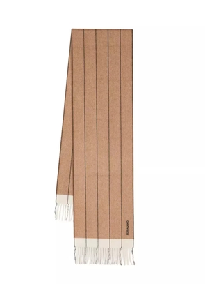 Ferragamo striped wool-cashmere scarf - Brown