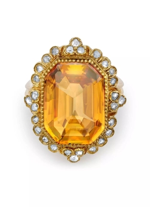 Pragnell Vintage Remounted topaz and diamond cocktail ring - Gold