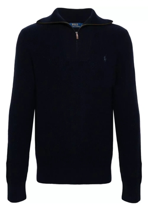 Polo Ralph Lauren waffle knit zip-up jumper - Blue